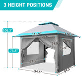 Haoyye 10x10ft Pop Up Canopy Tent Portable Outdoor Folding Gazebo with Adjustable Height Waterproof Canopy Shelter with Carry Bag for Patio Backyard Camping Market Event Picnic Easy Setup